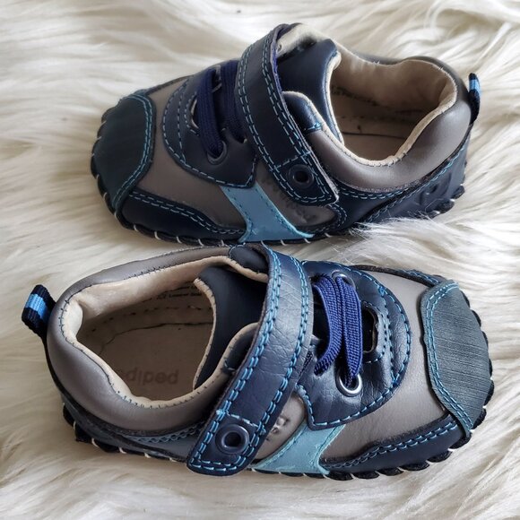 Pediped Franklin Navy/Gray Boy Shoes SZ 6-12 Months - Picture 6 of 10